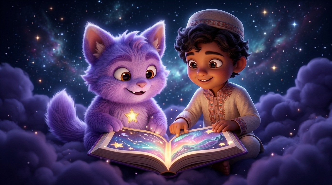 Tingu and child reading